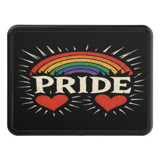 Bold Retro PRIDE Rainbow Trailer Hitch Cover