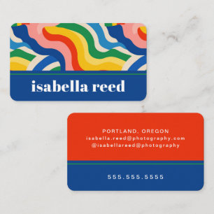 Bold Retro Rainbow Business Card