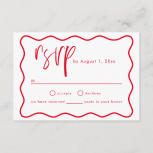 Bold Retro Wavy Frame RSVP Card