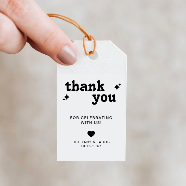 Bold Retro Wedding Thank You Gift Tag (Creator Uploaded)