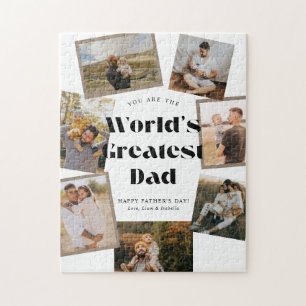 Bold Retro World's Greatest Dad 7 Photo Collage Jigsaw Puzzle