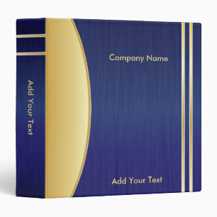 Bold Rich Blue and Gold Company Design Binder