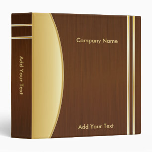 Bold Rich Brown and Gold Company Design Binder