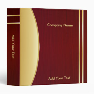 Bold Rich Dark Red and Gold Company Design Binder