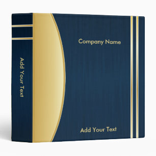 Bold Rich Darkest Blue and Gold Company Design Binder