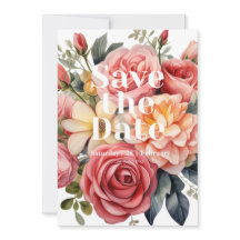 Bold Romantic Floral & Butterfly Double-Sided Save