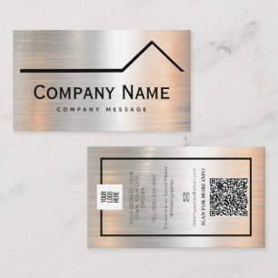 Bold Roof Repairs & Maintenace Service Metal Logo  Business Card
