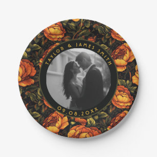 Bold Rose Greenery Plates For Wedding Keepsake