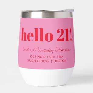 Bold Rose Rouge Moderne 21e Anniversaire Personnal