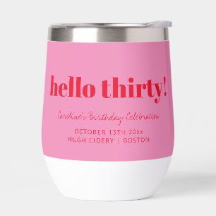 Bold Rose Rouge Moderne 30e Anniversaire Personnal