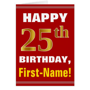 Bold, Rouge, Faux Gold 25e anniversaire avec carte