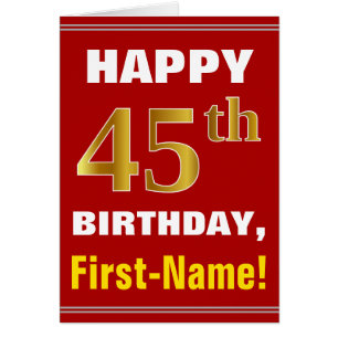 Bold, Rouge, Faux Gold 45e anniversaire avec carte