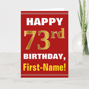 Bold, Rouge, Faux Gold 73e anniversaire avec carte