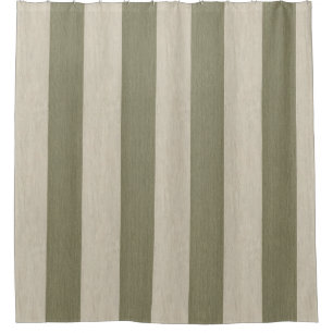 Bold Sage Green and Cream Vertical Striped Pattern