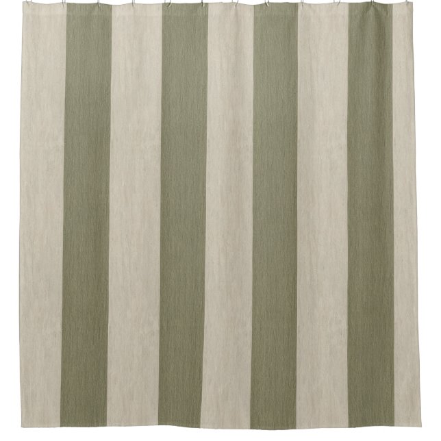 Bold Sage Green and Cream Vertical Striped Pattern (Front)