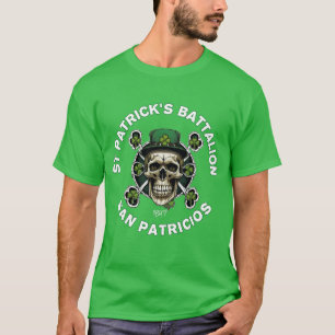 Bold Saint Patricks Battalion San Patricio Skull T-Shirt