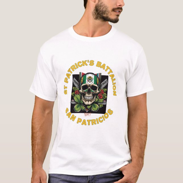 Bold Saint Patricks Battalion San Patricios Skull T-Shirt (Front)