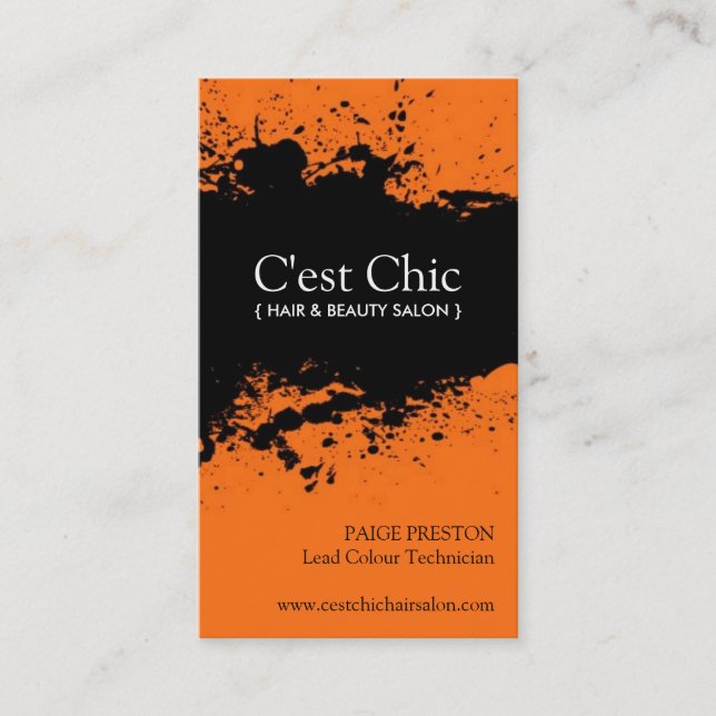 Bold Salon Business Cards (Front)