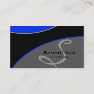 Bold Salon Spa Business Card royal blue grey 2H