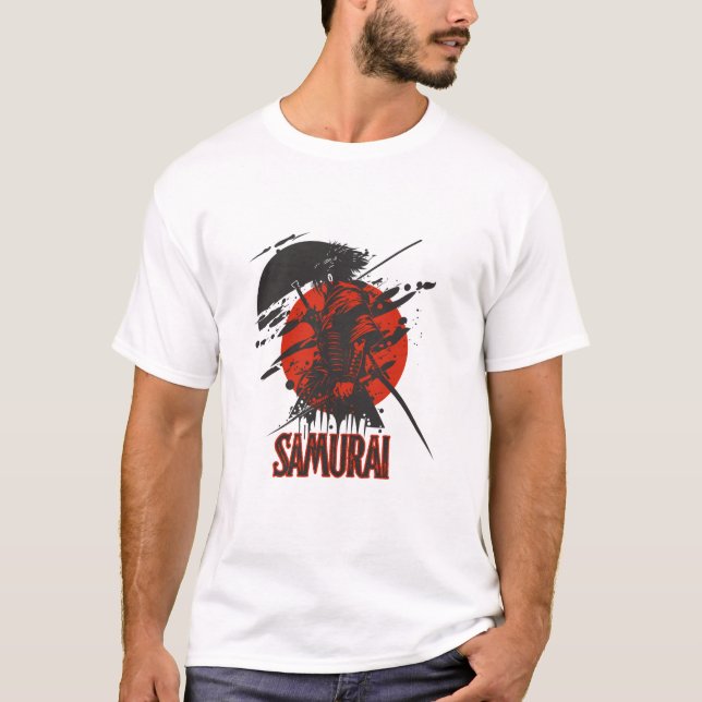Bold Samurai Warrior T-Shirt – Japanese Art (Front)