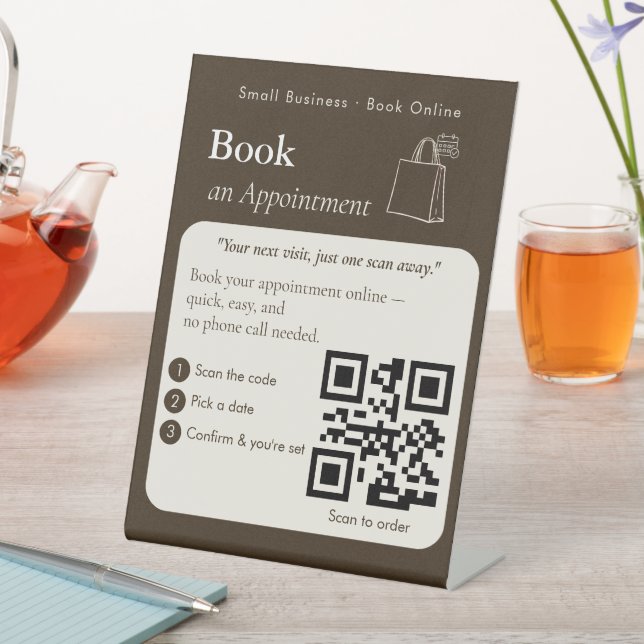Bold Sand Scan to Book QR Code Sign | Appointments (In SItu)