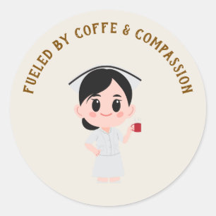 Bold Sans Serif Clean Nurse Sticker