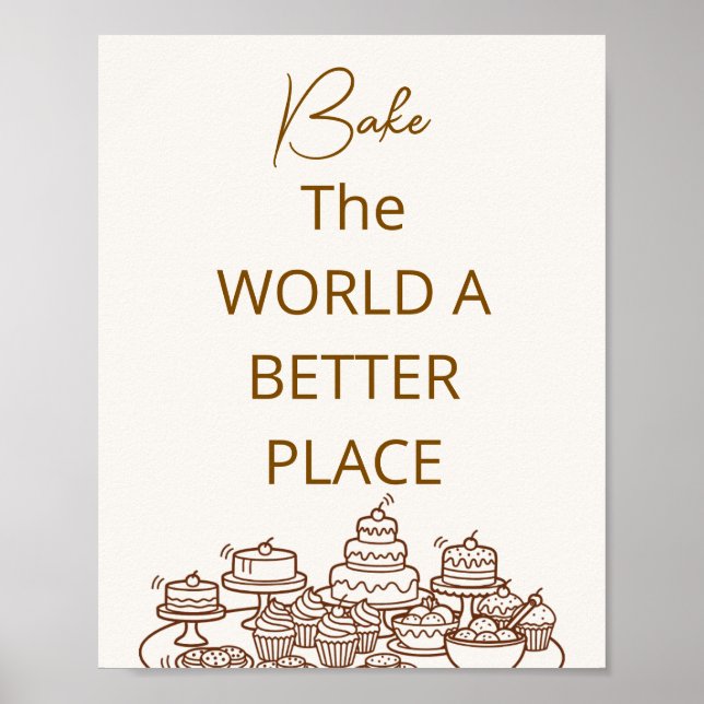 Bold Sans Serif	Clean Wall Art Poster | bake  (Front)