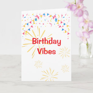 Bold Sans Serif Cute Greeting Card birthday vibe