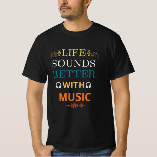 Bold Sans Serif Cute Music T-Shirt   concert night