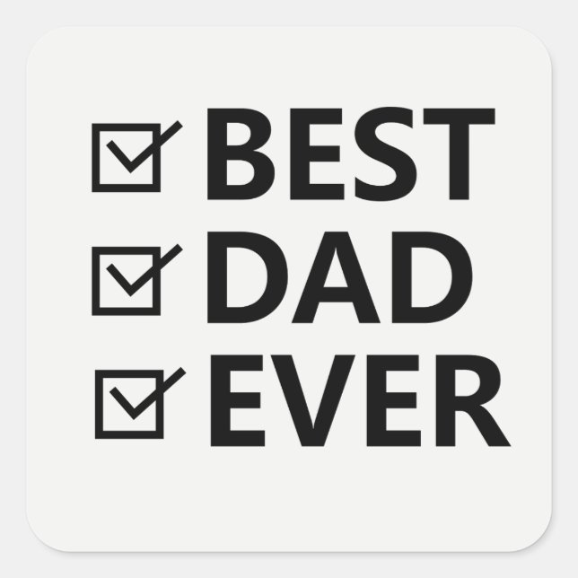 Bold Sans Serif Simple Dad Sticker | best dad ever (Front)