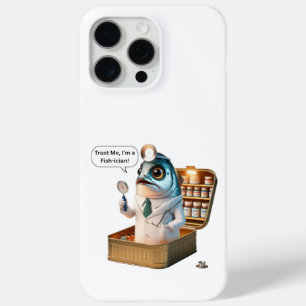  Bold Sardine Doctor Fish-ician Cartoon Pun Quote iPhone 15 Pro Max Case