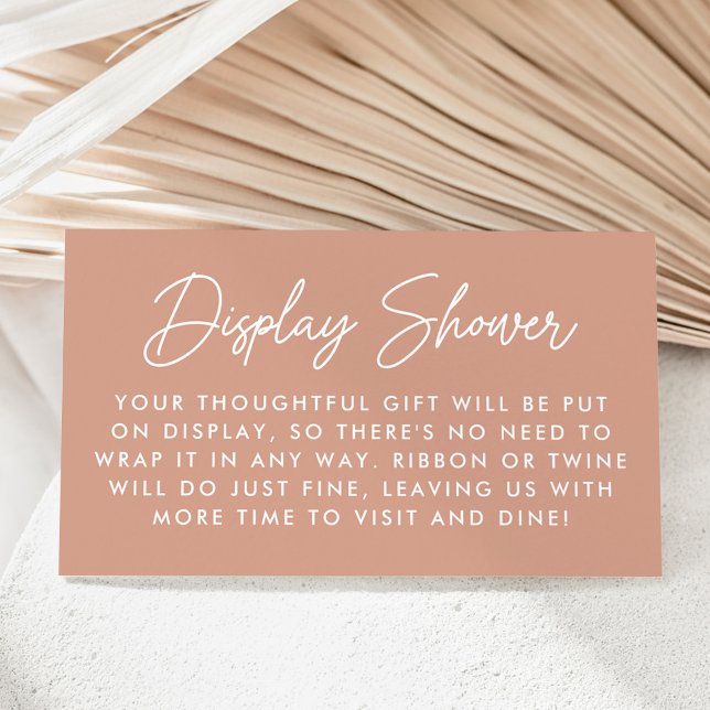 Bold Script Blush Terracotta Display Shower Enclosure Card (Creator Uploaded)
