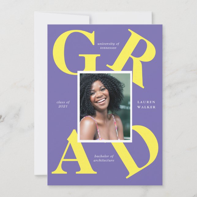 bold script couleurs de l'école faire-part (Devant)