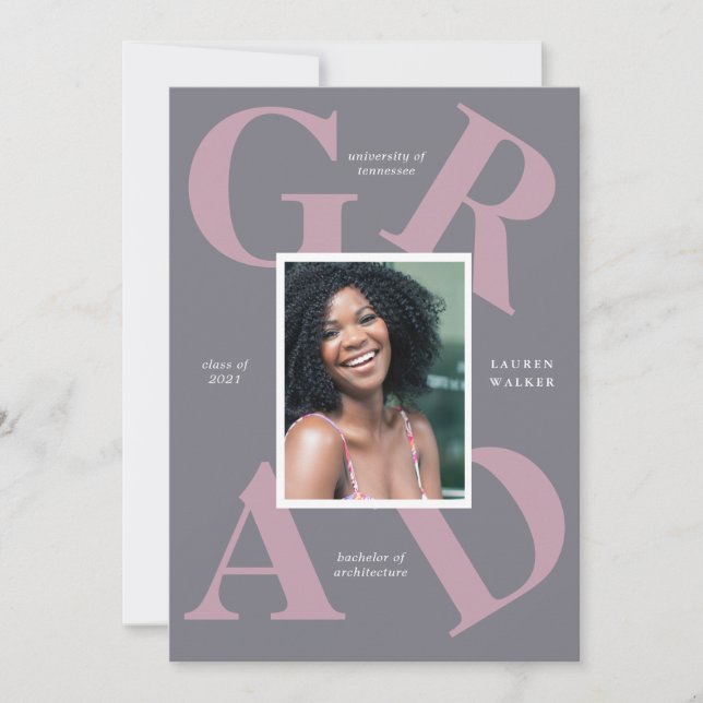 bold script couleurs de l'école faire-part (Devant)