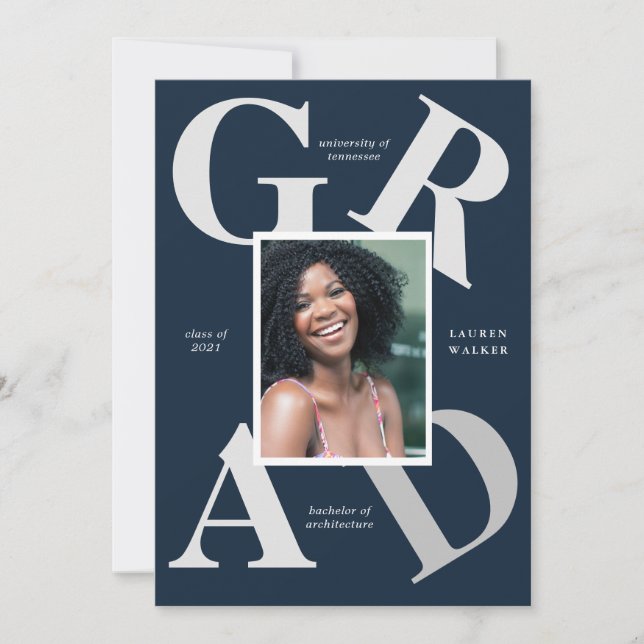 bold script couleurs de l'école faire-part (Devant)