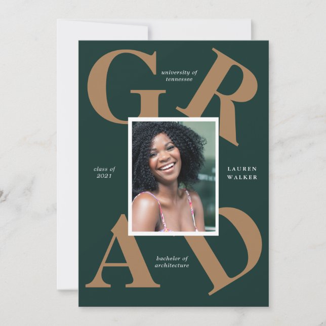 bold script couleurs de l'école faire-part (Devant)