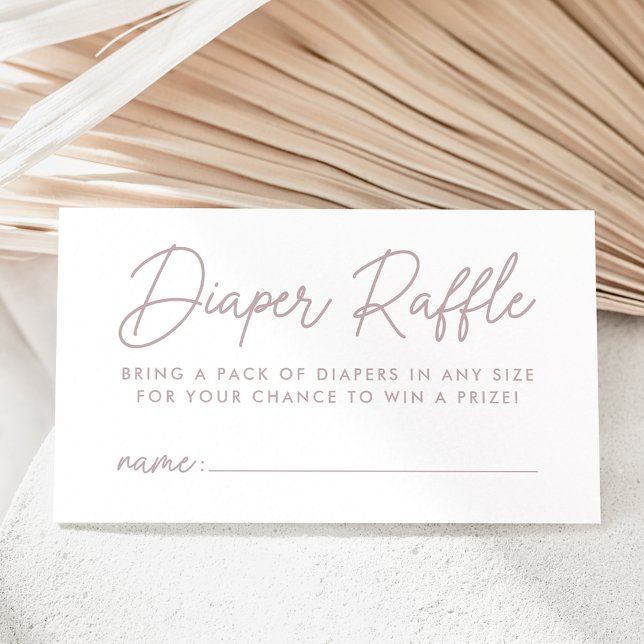Bold Script Dusty Purple Baby Shower Diaper Raffle Enclosure Card (Creator Uploaded)