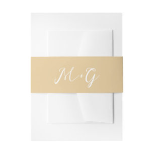 Bold Script Earthy Neutral Elegant Wedding Invitation Belly Band