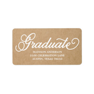 Bold Script Graduation Address Label
