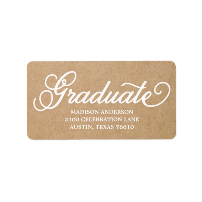 Bold Script | Graduation Address Label (Front)