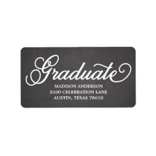Bold Script Graduation Address Label