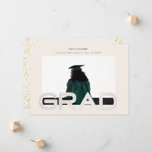 Bold Script Graduation Announcement Photo Card