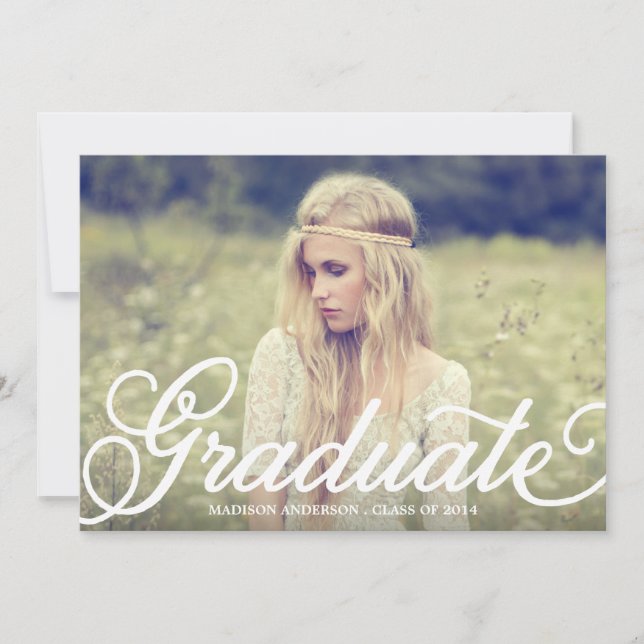 Bold Script| Graduation Party Invitation (Front)