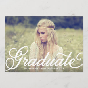 Bold Script  Graduation Party Invitation