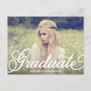 Bold Script   Graduation Postcard Invitation