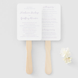 Bold Script Lilac Elegant Wedding Program Hand Fan