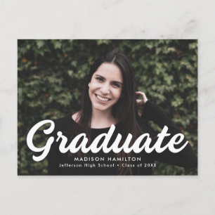 Bold Script Photo Graduation Party Invitation Postcard