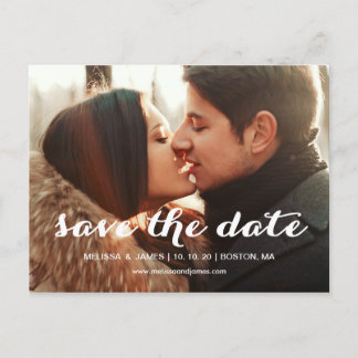 Bold Script | Photo Save the Date Postcard