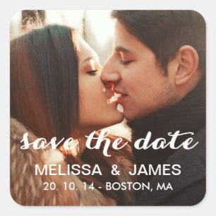 Bold Script   Photo Save the Date Sticker