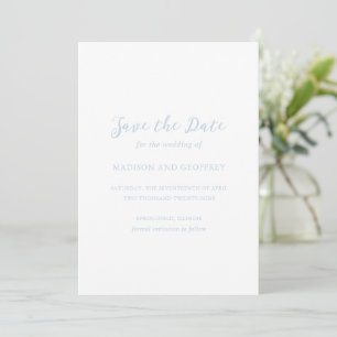 Bold Script Powder Blue Elegant Wedding Save The Date